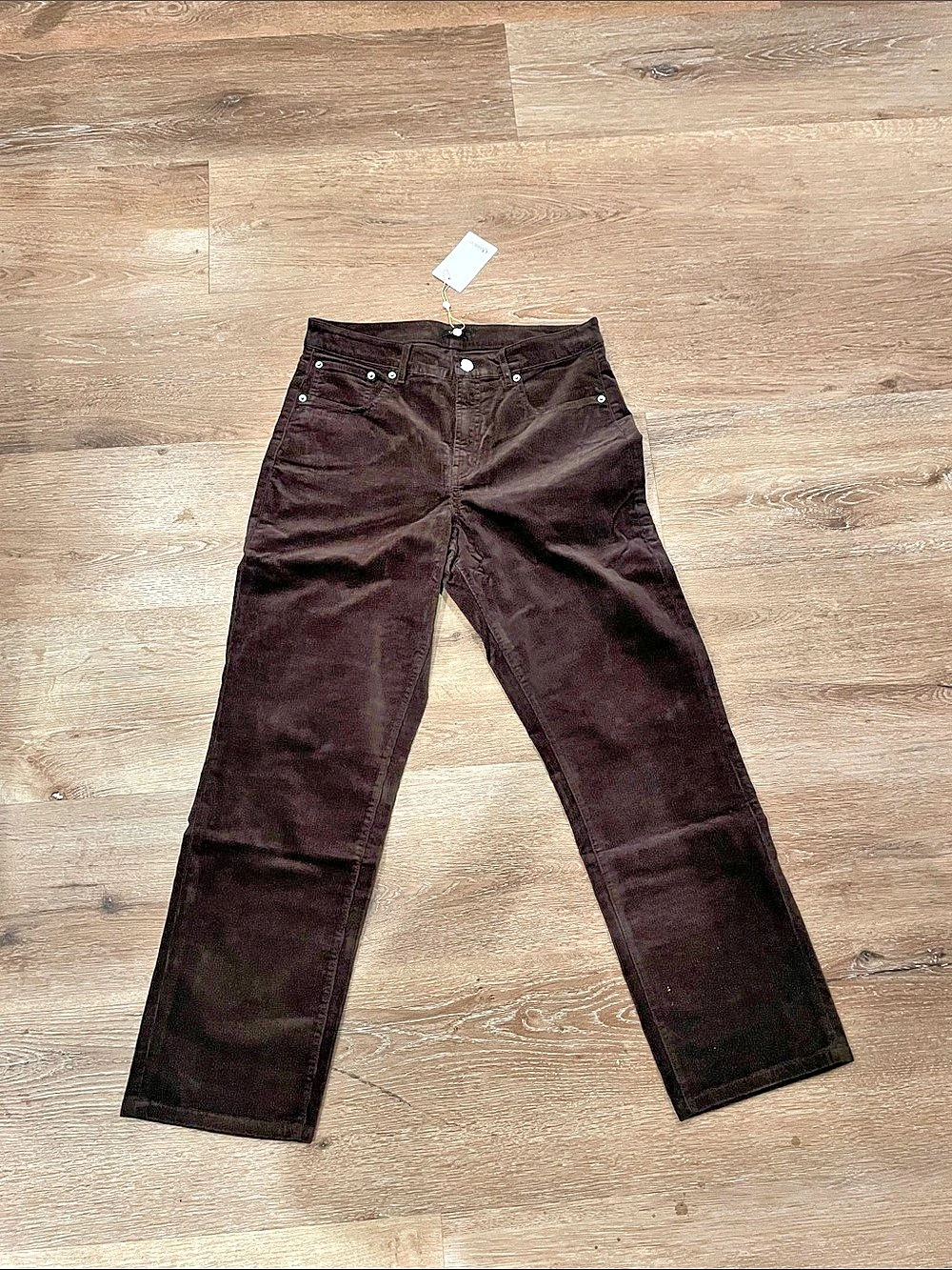 Quince Organic Stretch Corduroy Straight Leg Pants Straight Leg Pants in Brown